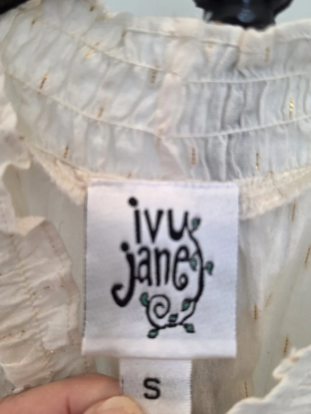 Ivy Jane Ivory Swiss Dot Blouse Size Small